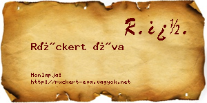 Rückert Éva névjegykártya